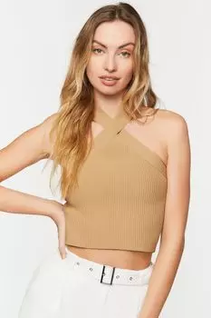 Укороченный топ с бретелькой-свитером Forever 21, капучино