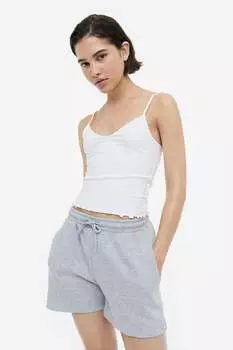 Укороченный топ с бретелями H&M, белый