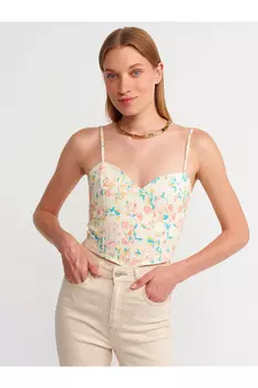 Укороченный топ с бретелями-т.желтый Dilvin