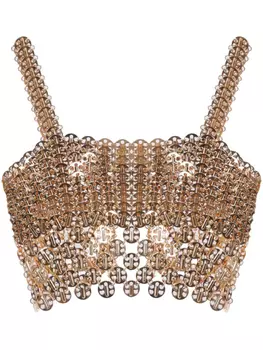 Укороченный топ с цепочкой Rabanne, золотой