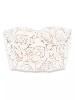 Укороченный топ с цветочным мотивом Ermanno Scervino, белый