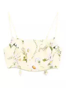Укороченный топ с цветочным принтом Camilla, желтый