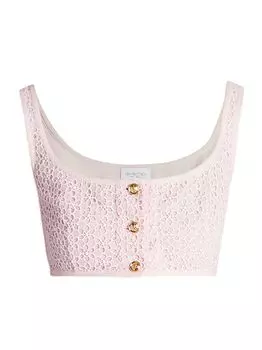 Укороченный топ с цветочным принтом Giambattista Valli, роза