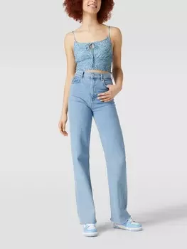 Укороченный топ с цветочным узором Review, голубой