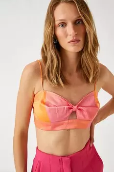 Укороченный топ с дизайном колор-блок Koton, розовый