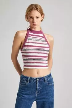 Укороченный топ с дизайном колор-блок Pepe Jeans London, розовый