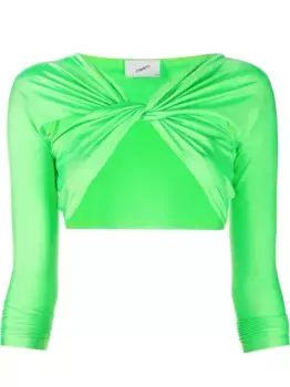Укороченный топ с длинными рукавами COPERNI, зеленый