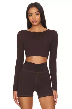 Укороченный топ с длинными рукавами от haley Camila Coelho, коричневый