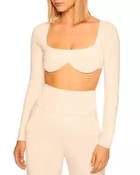 Укороченный топ с длинными рукавами Reverse Sweetheart Susana Monaco