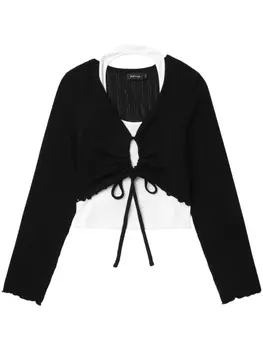 Укороченный топ с длинными рукавами tout a coup, черный