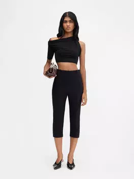 Укороченный топ с драпировкой JACQUEMUS The Drapeado top, черный