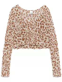 Укороченный топ с графичным принтом Nanushka, нейтральный