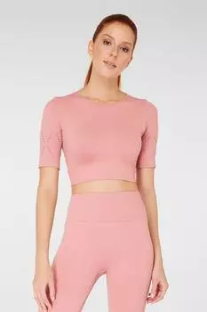 Укороченный топ с короткими рукавами Naples Econyl Pink Jerf, розовый