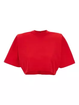 Укороченный топ с короткими рукавами PINKO, красный