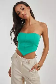 Укороченный топ с корсетом и швами Pink Vanilla, зеленый
