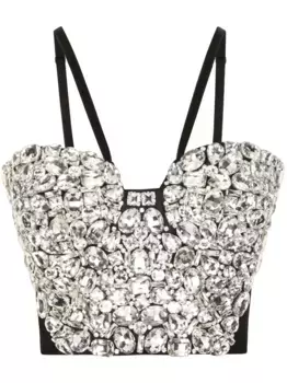 Укороченный топ с кристаллами DOLCE & GABBANA, черный
