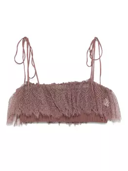 Укороченный топ с кружевной отделкой PNK, розовый
