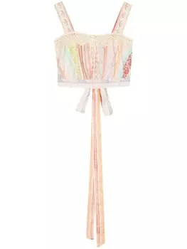 Укороченный топ с кружевной вышивкой Hayley Menzies, розовый