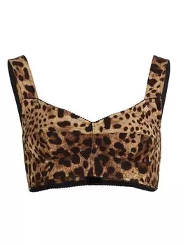 Укороченный топ с леопардовым принтом DOLCE&GABBANA