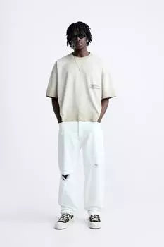 Укороченный топ с линками ZARA, кэмел