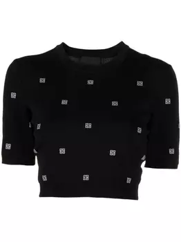 Укороченный топ с логотипом 4G Givenchy, черный