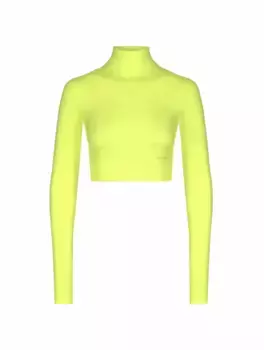 Укороченный топ с логотипом Balenciaga, жёлтый