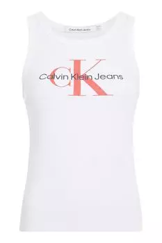 Укороченный топ с логотипом Calvin Klein Jeans, белый