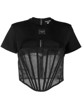 Укороченный топ с логотипом DOLCE & GABBANA, черный