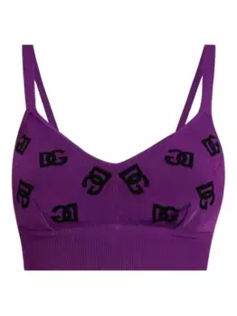 Укороченный топ с логотипом DOLCE & GABBANA, фиолетовый