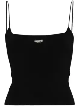 Укороченный топ с логотипом DSQUARED2, черный