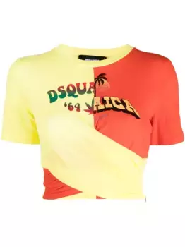Укороченный топ с логотипом DSQUARED2, красный