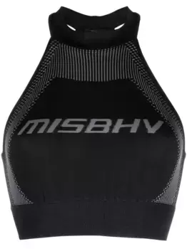 Укороченный топ с логотипом MISBHV, черный
