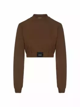 Укороченный топ с логотипом Palm Angels, черный