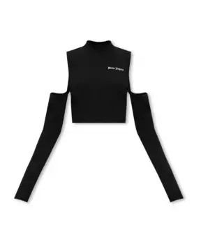 Укороченный топ с логотипом Palm Angels, черный