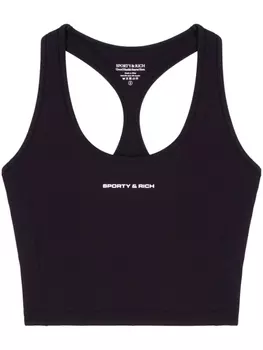 Укороченный топ с логотипом Sporty & Rich, черный