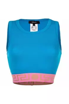 Укороченный топ с логотипом Versace, розовый