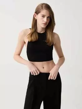 Укороченный топ с люрексом и открытой спиной B.Angel, цвет black