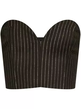 Укороченный топ с люрексом в тонкую полоску Gestuz, черный