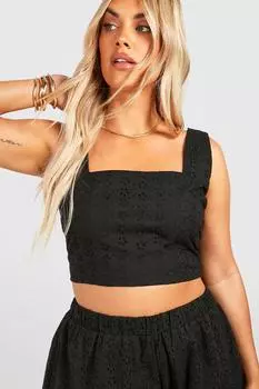 Укороченный топ с люшками Boohoo, черный