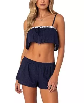 Укороченный топ с люверсами Edicted Crazy Edikted, синий