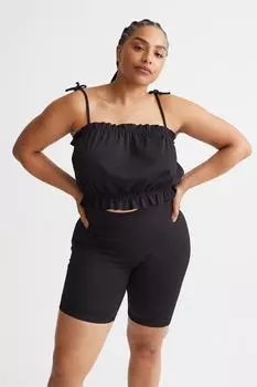 Укороченный топ с оборками H&amp;M, черный