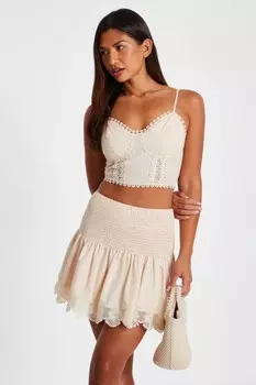 Укороченный топ с отделкой из камня крючком QUIZ Clothing