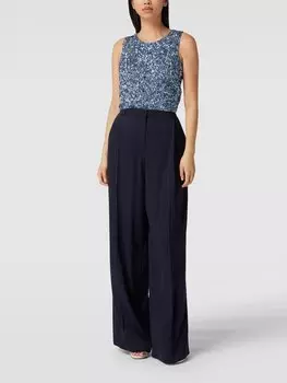 Укороченный топ с отделкой пайетками LACE & BEADS, синий