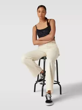 Укороченный топ с отделкой стразами Review, черный