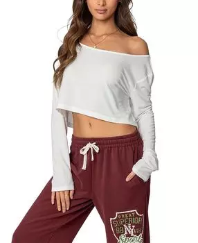 Укороченный топ с открытыми плечами Edikted, белый