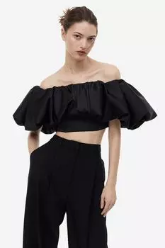 Укороченный топ с открытыми плечами H&M