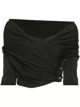 Укороченный топ с открытыми плечами Philosophy Di Lorenzo Serafini, черный