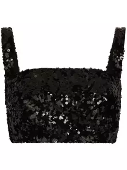 Укороченный топ с пайетками DOLCE & GABBANA, черный