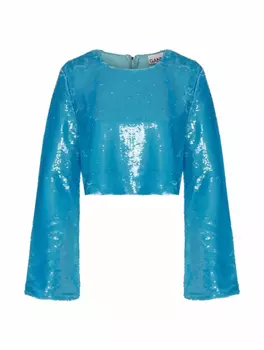 Укороченный топ с пайетками Ganni