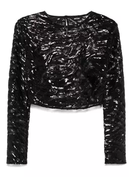 Укороченный топ с пайетками Just Cavalli, черный